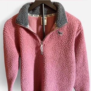 PINK Victoria's Secret Sherpa Jacket - Pink and Gray